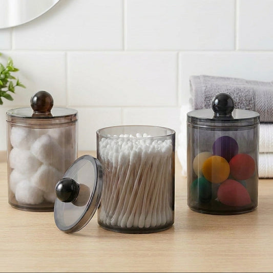 ENVASE ORGANIZADOR CON TAPA EN ACRÍLICO NEGRO