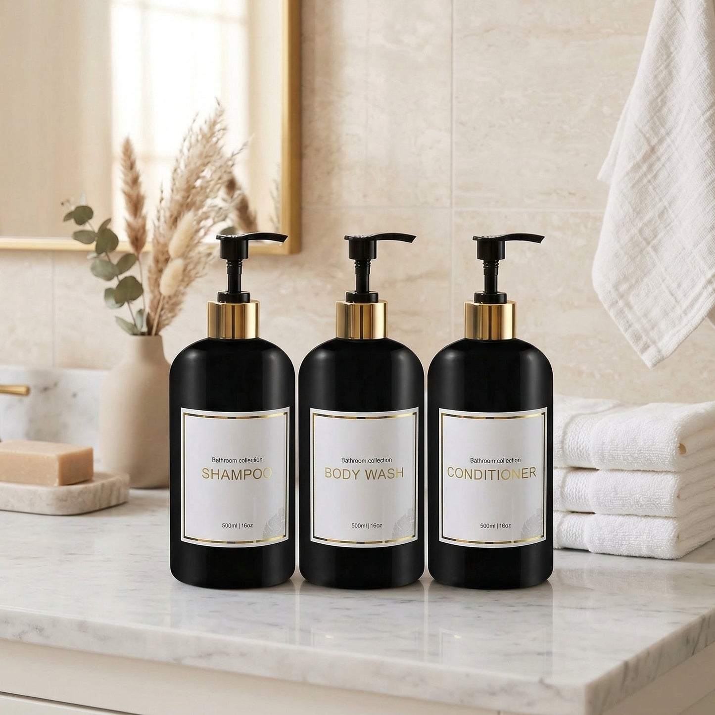 KIT DE 3 DISPENSADORES NEGRO