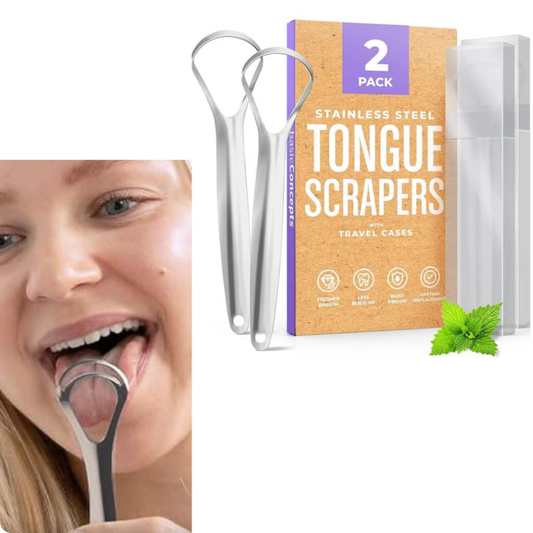 KIT DE 2 LIMPIADOR DE LENGUA ELEGANTE EN CAJA