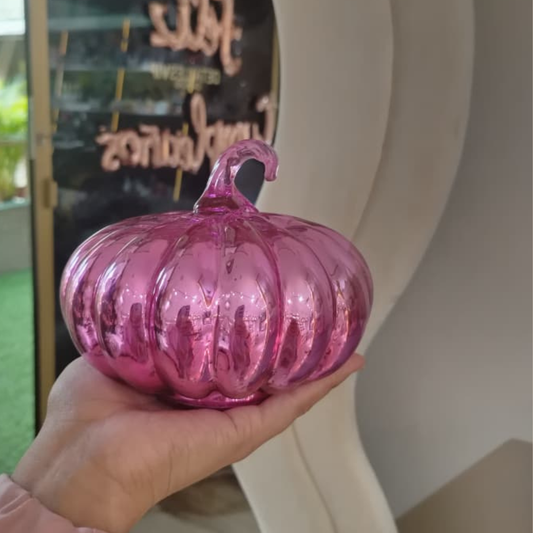 FIGURA DECORATIVA DE CALABAZA ROSADA