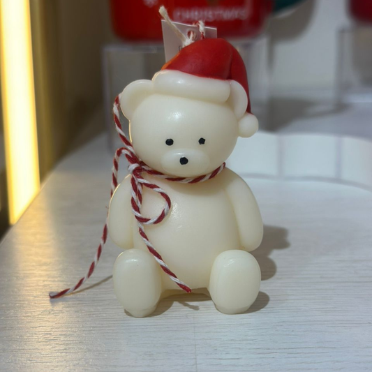 VELA EN FORMA DE OSITO NAVIDEÑO