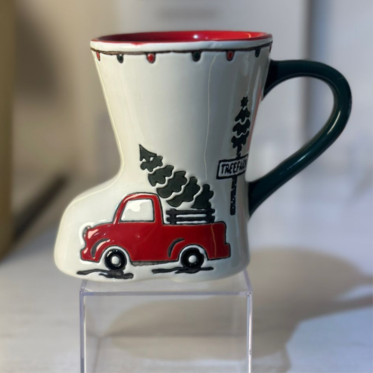 TAZA EN FORMA DE BOTA DE NAVIDAD