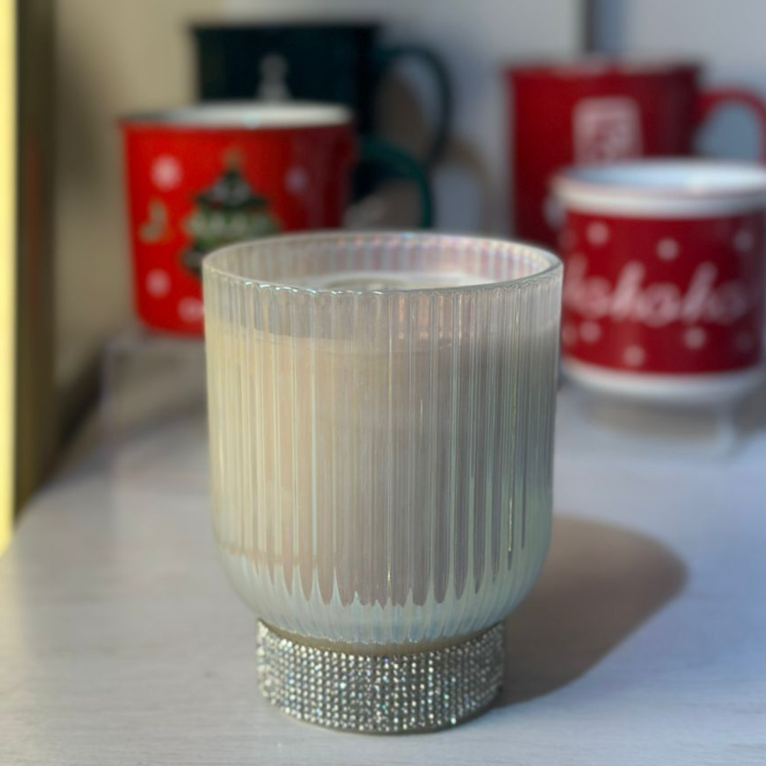VELA BLANCA CON BRILLANTES