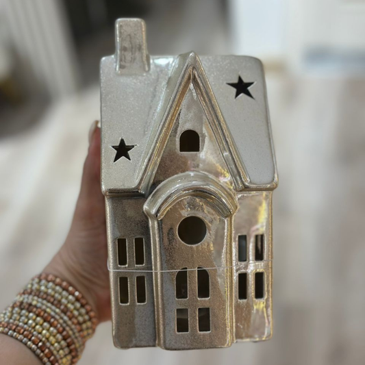 CASITA PLATEADA DECORATIVA