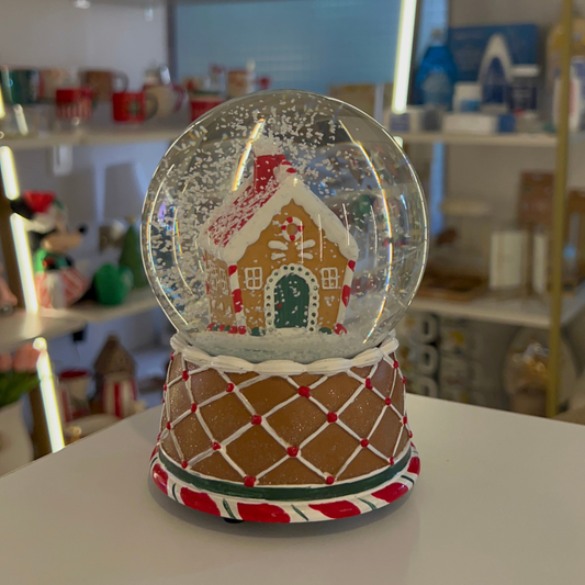 BOLA DE CRISTAL CON CASITA ROJA MUSICAL