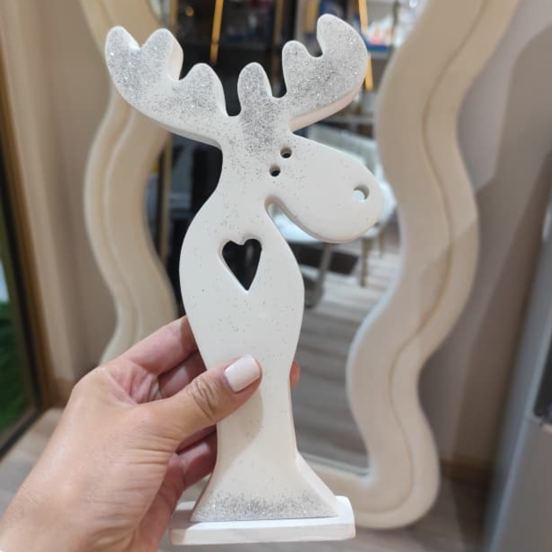 FIGURA DECORATIVA ALCE BLANCO