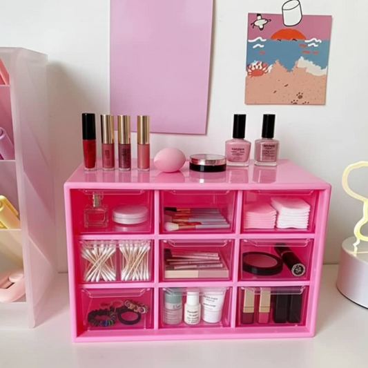ORGANIZADOR PARA ESCRITORIO CON 9 GAVETAS DE COLORES VARIADOS