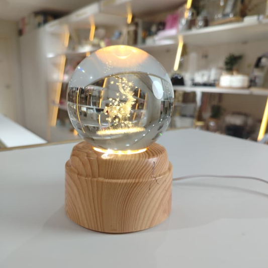 BOLA DE CRISTAL GRANDE CON BASE GIRATORIA