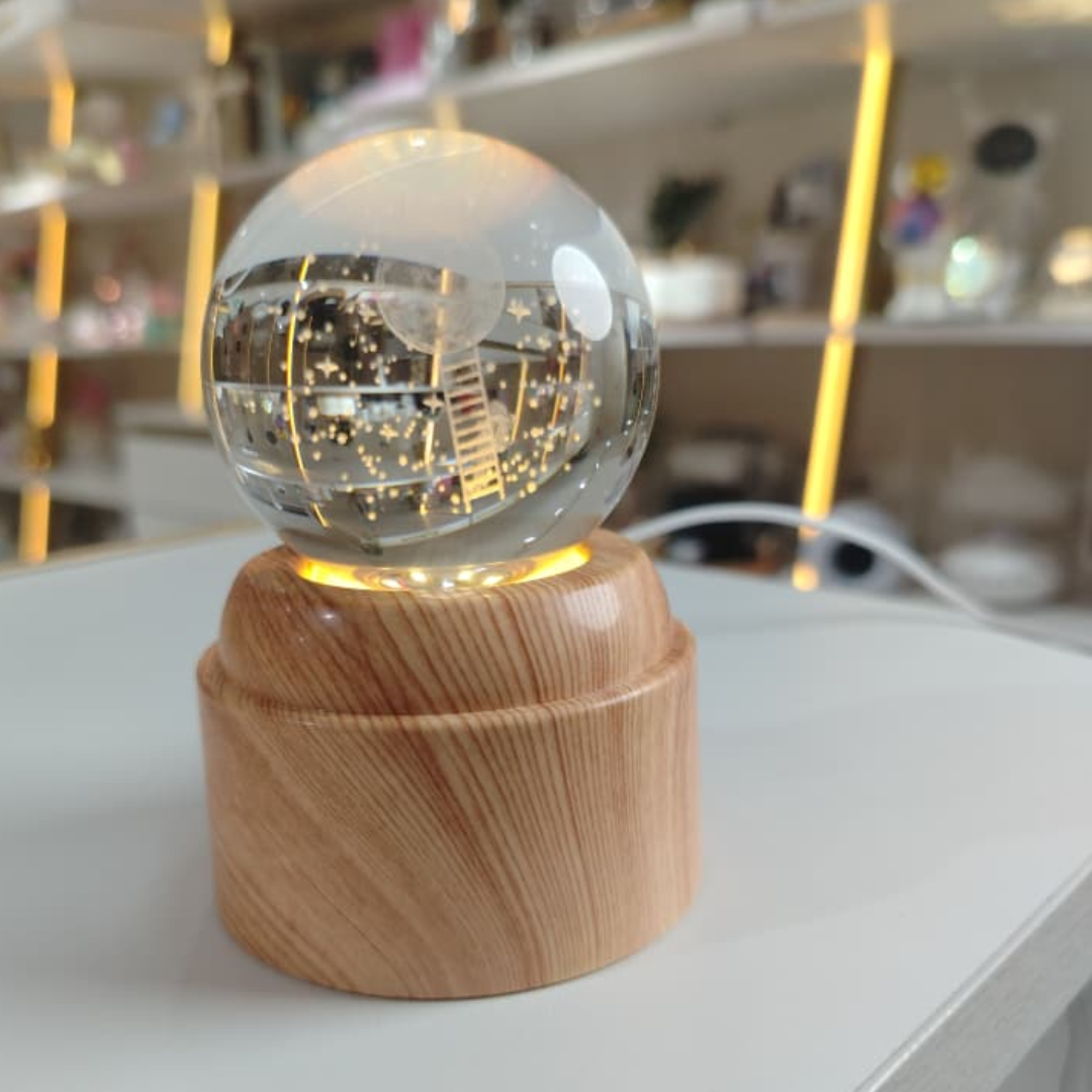 BOLA DE CRISTAL PEQUEÑA CON BASE GIRATORIA