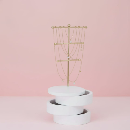 JOYERO DE 3 COMPARTIMIENTOS VERTICAL CON VARA PARA GUINDAR