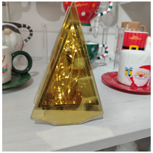 ARBOL TRIANGULAR ESPEJO DORADO