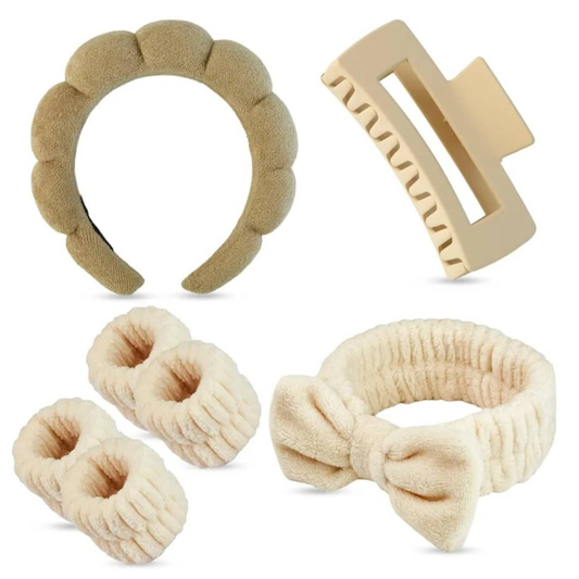 DIADEMA CON MUÑEQUERA PARA SKINCARE NUDE