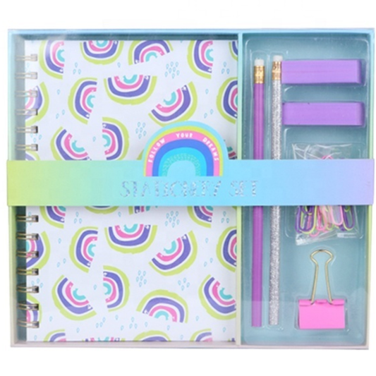 KIT DE LIBRETA CON LAPIZ BORRA Y GANCHOS