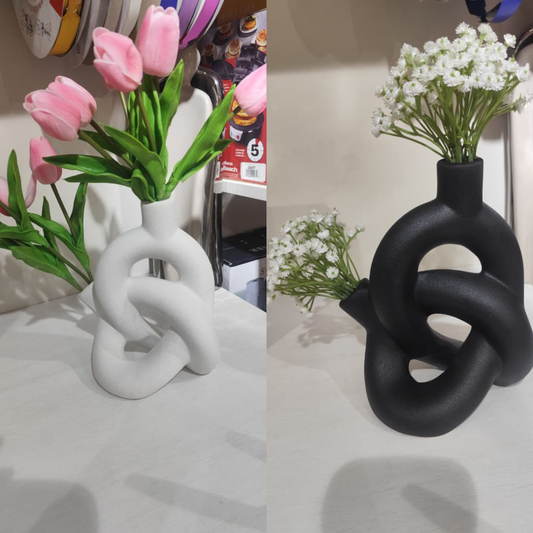 JARRON DE NUDO CON DOS BOCAS DE CERAMICA