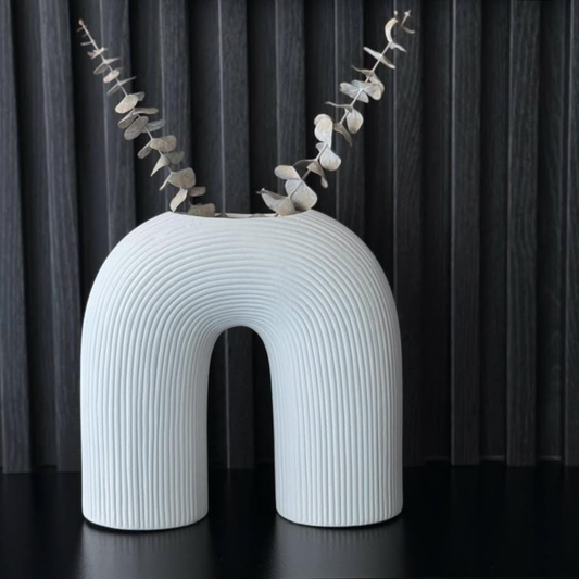 JARRON DE ARCOIRIS DE CERAMICA BLANCO
