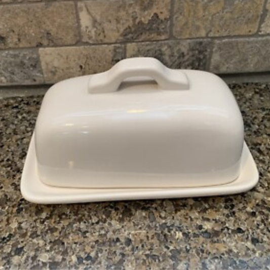 ENVASE PARA MANTEQUILLA BLANCO DE VIDRIO