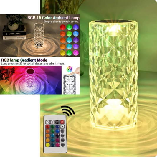 LÁMPARA TACTIL DE MESA DE CRISTAL CILINDRO