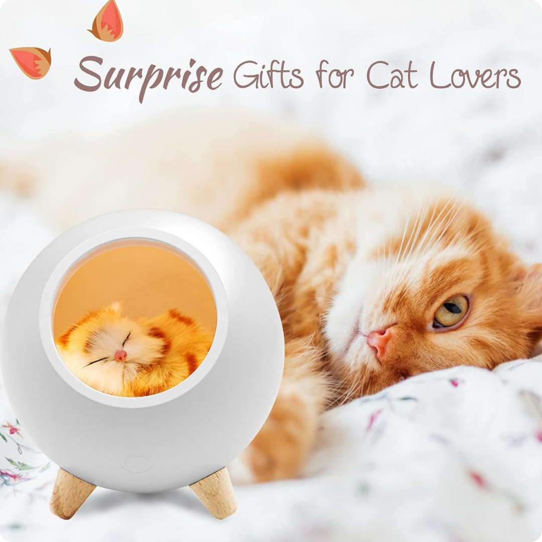 LÁMPARA REDONDA DE GATO PELUCHE