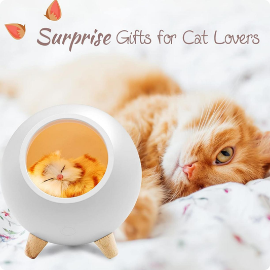LÁMPARA REDONDA DE GATO PELUCHE