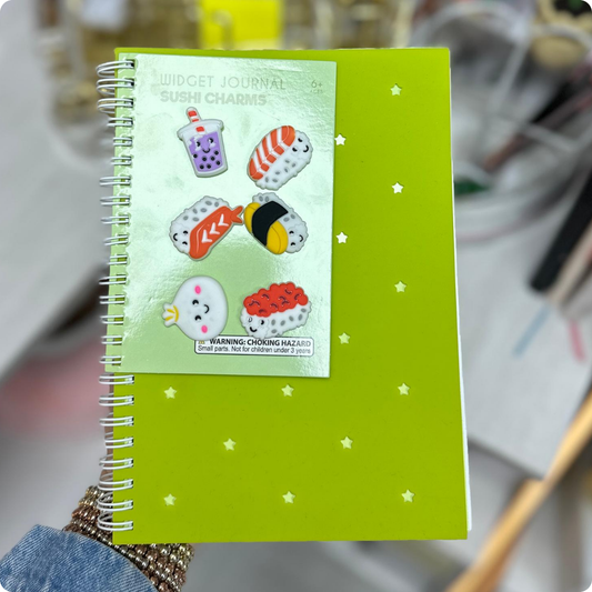 LIBRETA CON PINES COLOR VERDE SUSHI