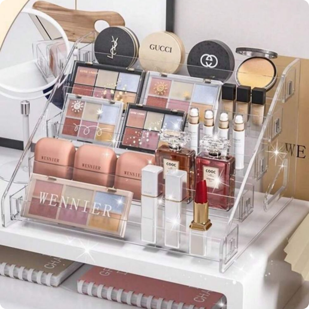 ORGANIZADOR DE 5 NIVELES ARMABLE EN ACRÍLICO PERFUMES LENTES Y OTROS