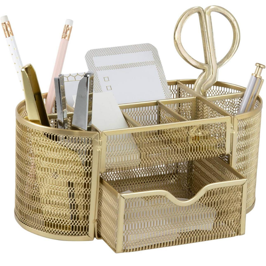 ORGANIZADOR DE ESCRITORIO DORADO SOLO
