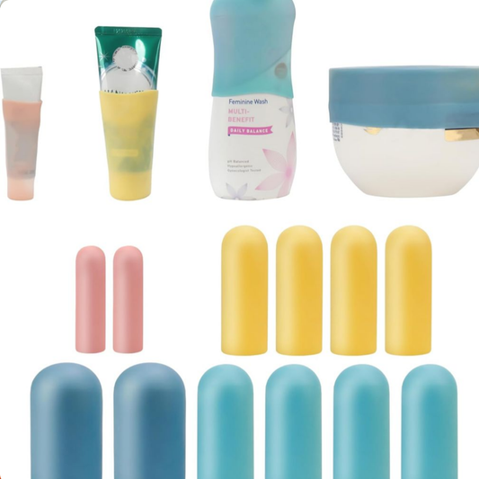 PAQUETE DE 12 FUNDAS DE SILICONA PARA EL PICO DE ENVASES DE VARIOS TAMAÑOS DE ANABELLE