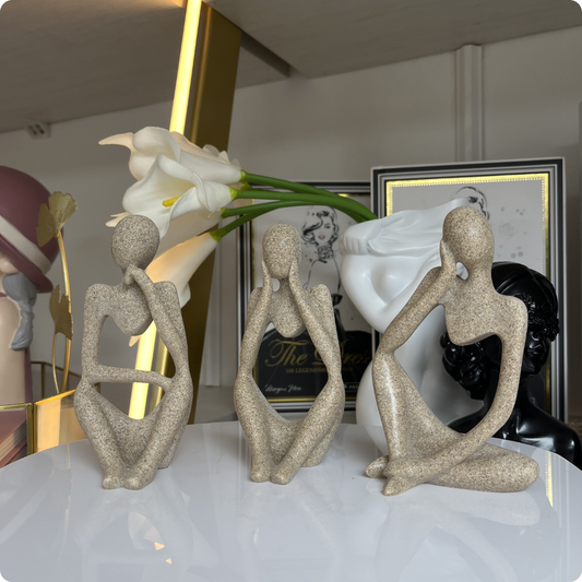 SET DE 3 FIGURAS DECORATIVAS PENSANDO