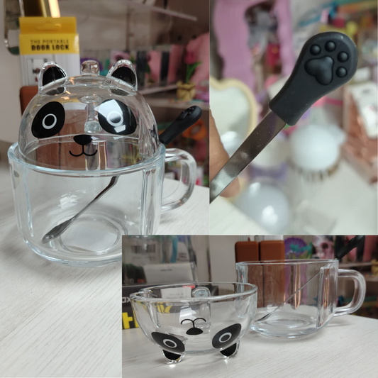 TAZA DE 3 PIEZAS DE VIDRIO OSITO