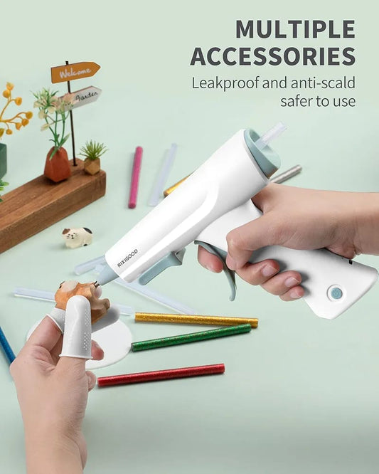 PISTOLA DE SILICÓN AZUL CON BLANCO