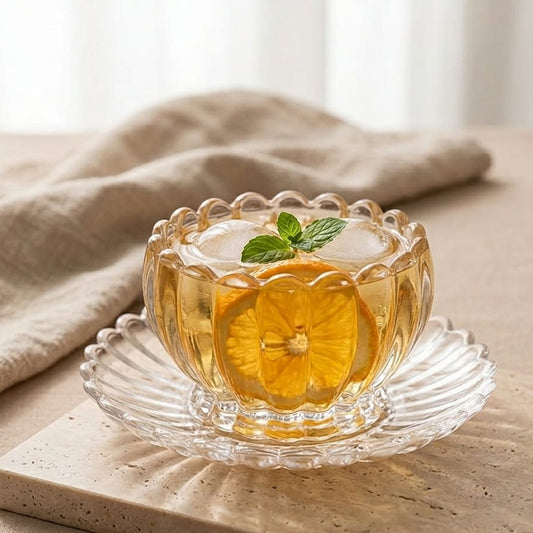 TAZA TRANSPARENTE DE FLOR DE LOTO