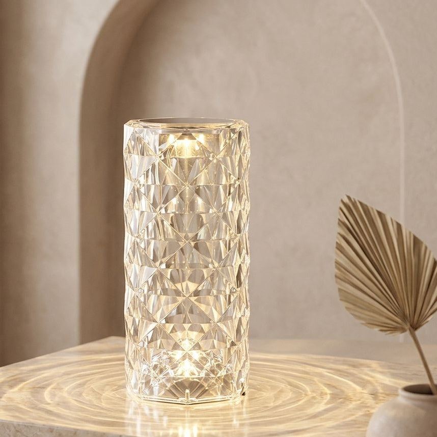 LÁMPARA TACTIL DE MESA DE CRISTAL CILINDRO