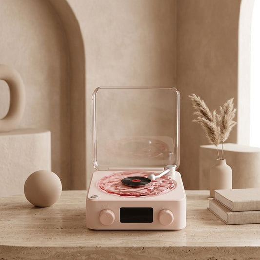 TOCADISCO DE ONDAS BOREAL CON BLUETOOTH ROSADO
