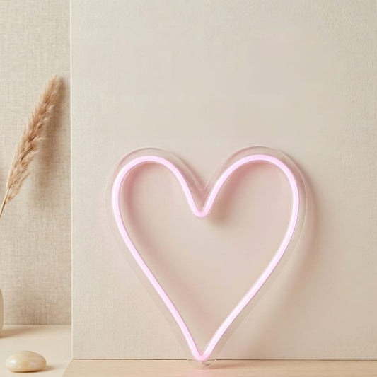 FIGURA DECORATIVA DE CORAZÓN NEÓN