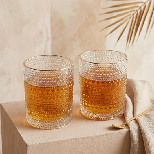 VASO CON TEXTURA WHISKY SET DE 2