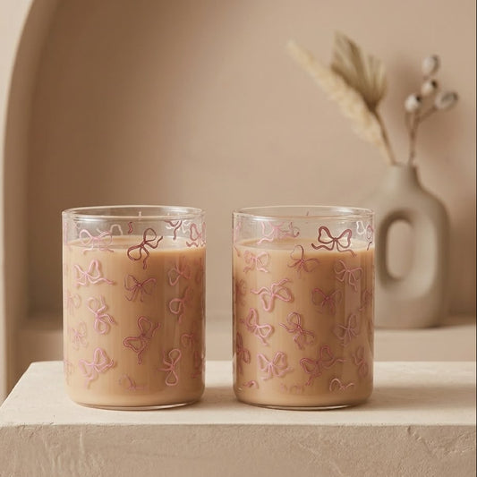SET DE 2 VASOS DE LAZOS FUCSIA