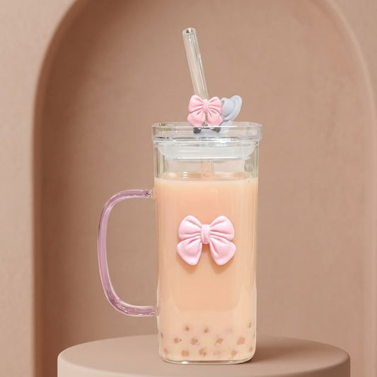 VASO CUADRADO FINITO CON TAPA DE VIDRIO Y LAZO 3D