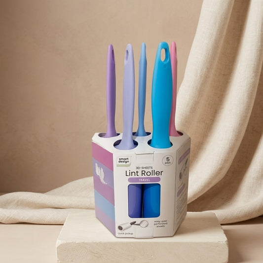 SET DE 5 MINI ROLLOS VIAJEROS QUITA PELUSA DE COLORES