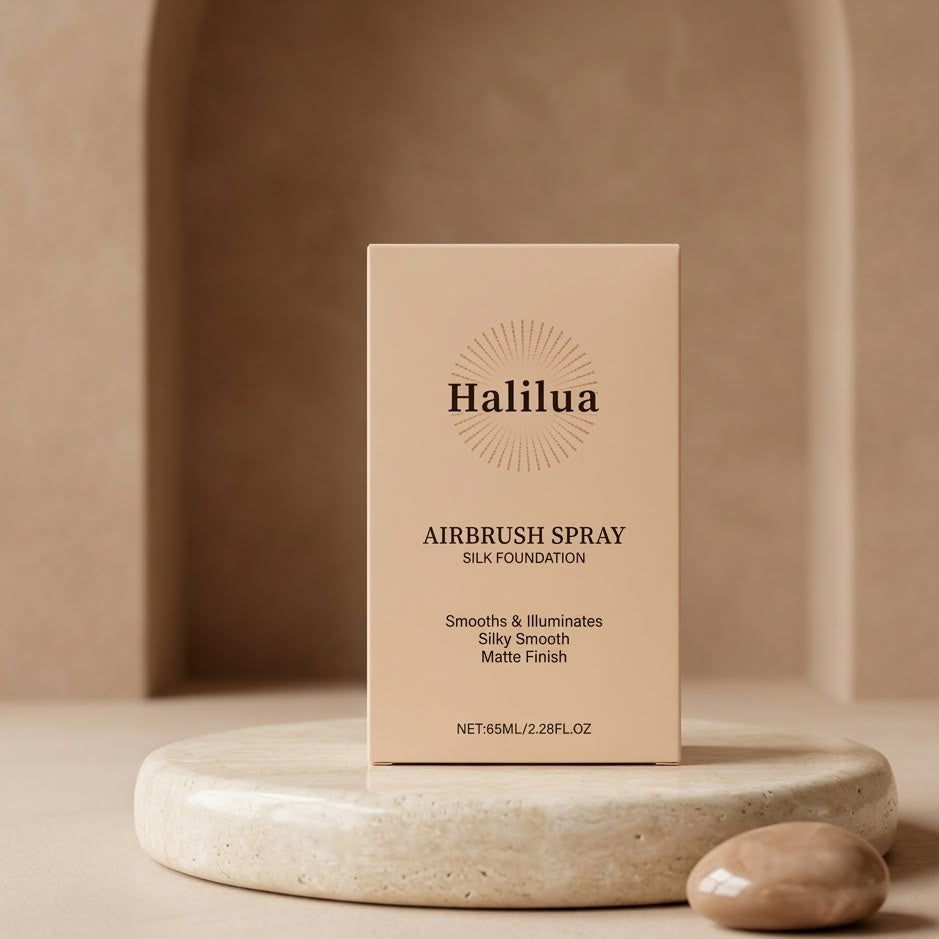 BASE DE MAQUILLAJE CON AEROSOL CON BROCHA MARCA HALILUA