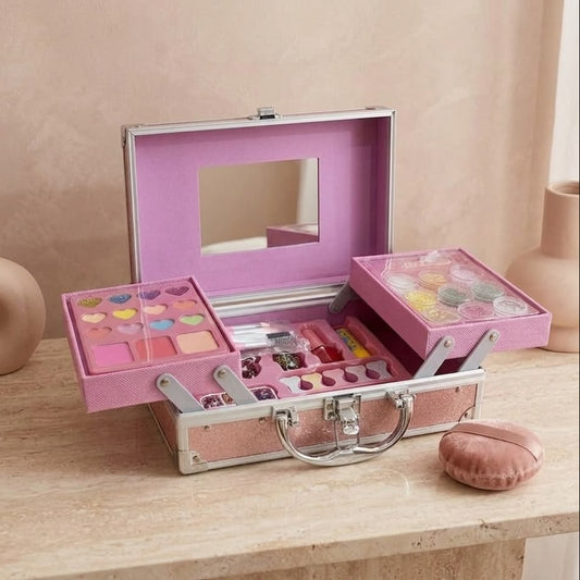 ESTUCHE PARA NIÑA DE MAQUILLAJE, MANICURE Y PULSERA