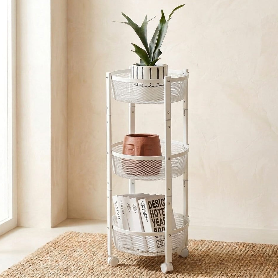 CARRITO ORGANIZADOR MULTIFUNCIONAL PLEGABLE 360 BLANCO