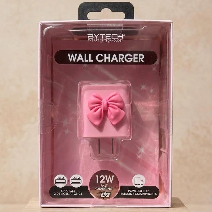 CAJITA PARA CARGAR TELEFONO CON LAZO ROSADO