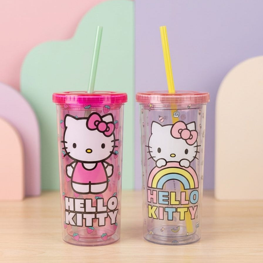 TERMO CON PITILLO FUCSIA DE HELLO KITTY