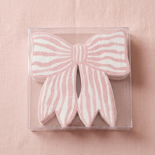 SET DE POSA VASO DE LAZO ROSADO CON RAYAS BLANCAS