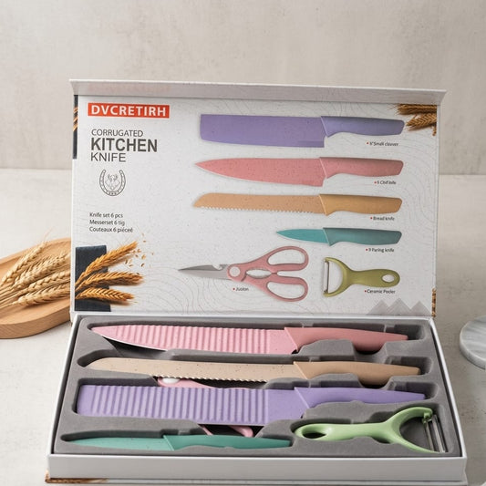 SET DE CUCHILLOS DE COLORES 6 PIEZAS