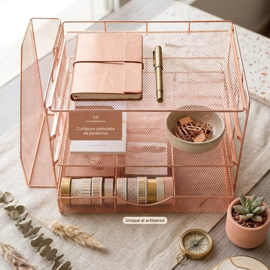 ORGANIZADOR PARA OFICINA ROSE GOLD EXTRA GRANDE