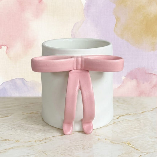 TAZA CON ASA DE LAZO ROSADO