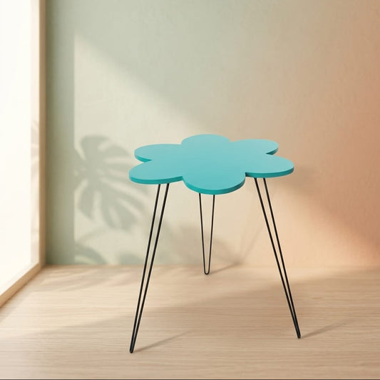 MESA FLORES VERDES TURQUESA