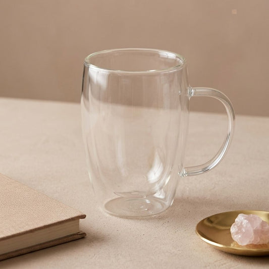 TAZA ALTA LISA DOBLE CAPA TRANSPARENTE
